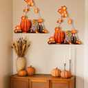 Set of 2 Fall Wall Decor Floating Wall Shelves with Maple Leaf Light String Thanksgiving Fall Leaf Garland Lights Hanging Shelf for Autumn Thanksgiving Home Living Room Bedroom Decoration