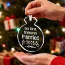 Our First Christmas Married Ornament 2025  Newlywed Gifts for Couples  Glass Wedding & Engagement Party Decoration for Women, Fianc, Bride-to-Be, Newlyweds  Christmas Tree Keepsake Decor