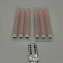 Spring Taper Candles Pastel Flameless Flickering with Remote Timer, Battery Operated Warm Light LED Candles Striped Real Wax Wedding Birthday Party Decor 6 Pack (0.78 X 9.45 Inchs)