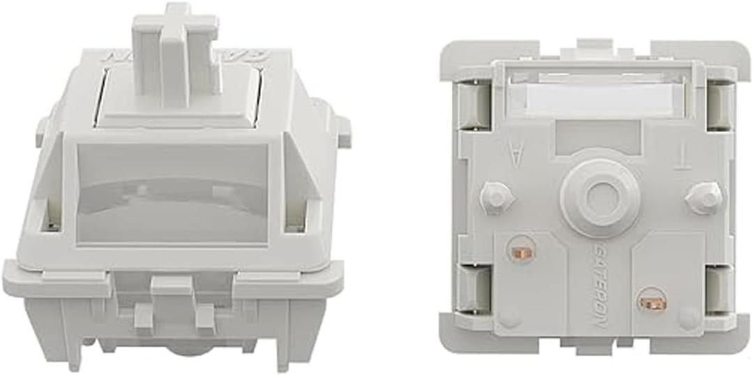 GATERON Smoothie White Switches for MX Mechanical Keyboard, 5-Pin/40gf/Linear/Dual-Stage Spring/Pre-lubed/RGB LED Switches Smoothie White, 36Pcs)