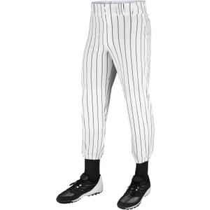 Champro Men's Triple Crown Pinstripe Polyester Baseball Pants (XX-Large, White, Black)