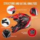 OUMURS Adult Motocross Dirt Bike Helmet with Goggles, Gloves & Mask Dirt Bike ATV Helmet for Unisex-Adult Men Women Adjustable Sun Visor DOT/FMVSS-218 Off-Road Motorcycle Helmet UTV Helmet Downhill