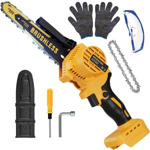Cordless Mini Chainsaw 8 Inch for Dewalt 20V MAX Battery Powered (NO Battery), Electric Chainsaw, Cordless Hand Chainsaw, Portable Small Rechargeable Pruning Chain Saw for Wood Cut Tree Trimming