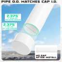 2 Inch PVC Pipe 2 Pack, 17 Inch Long Schedule 40 PVC Pipe for DIY Projects for Greenhouse Garden Shelves Furniture Frame