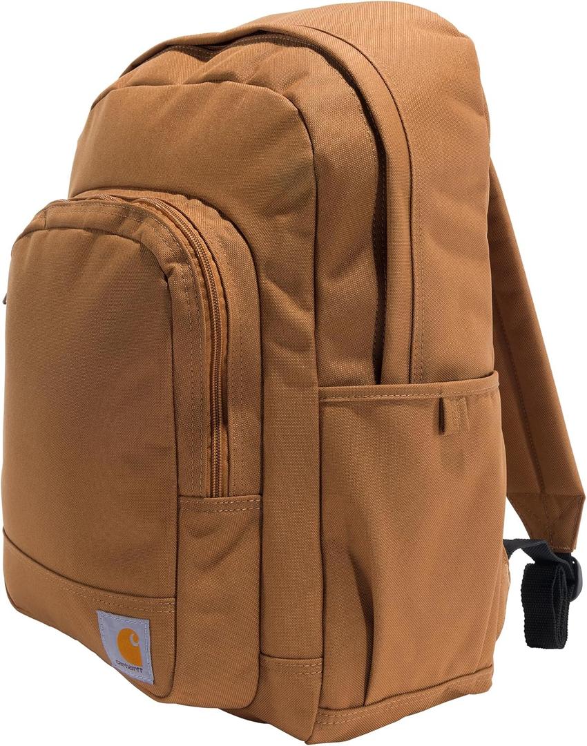 Carhartt 25L Classic Laptop Backpack, Durable Water-Resistant Pack W/ 15" Laptop Sleeve and Multiple Organizational Compartments, PFAS Free, Carhartt Brown