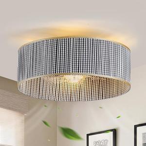 20" Boho Ceiling Fans with Lights and Remote Control Flush Mount Fandelier Ceiling Fan with Light , Enclosed Low Profile Caged Ceiling Fan for Bedroom,Living Room,Kitchen,Foyer (6 Speeds,Timing)