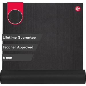 Manduka PRO Yoga Mat  Premium 6mm Thick Mat, High Performance Grip, Ultra Dense Cushioning for Support and Stability in Yoga, Pilates, Gym and Any General Fitness (85" x 26", Black)