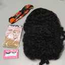18 Inch Burmese Curly Half Wig Human Hair for Black Women Spiral Curl Ends Glueless Wear & Go Drawstring Wig 180% Density Flip Over Beginner Friendly No Glue No Sew Natural Black