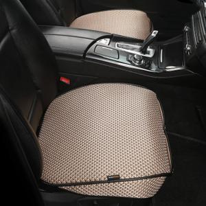 Auto Newer Breathable Universal Four Seasons Car Seat Covers, Luxury Car Seat CushionProtectors for Front Seat Bottoms,Compatible with 95% Vehicles Fit for Cars Truck SUV (Gold Beige,2PCS)