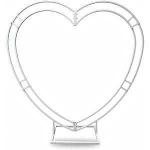 Heart Arch, 6.5FT Metal Heart Arch Stand, Wedding Backdrop Frame, White