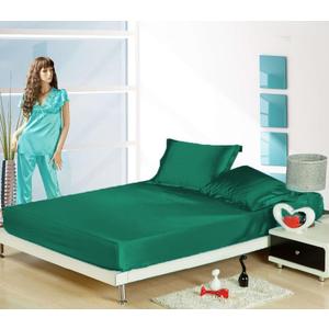 Luxurious Satin Silk Soft Bedding Set (Bedsheet with 2 Pillow Covers) for Home & Living Room(Set of 3pc) Twin, Queen, King, Cal King (Teal Green, California King)