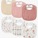 6-Pack Muslin Baby Bibs for Unisex Boys Girls, Cotton Baby Drool Bibs, Drooling and Teething Bibs for Infant