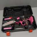 Pink Mini Chainsaw Cordless 6 inch - Electric Hand Held Chain Saw Battery Powered with Power Indicator - Rechargeable Portable Small Chainsaw for Women, Yard Tools Gifts for Gardeners Woman