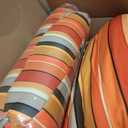 Set of 4 Outdoor Dining Chair Cushions, Comfort Patio Seating Cushions, 44 x21x4.5 inch, Single Welt and Zipper (Orange and Red Stripes)