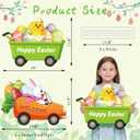 2 x Easter Decorations Outdoor, 2 Pieces Easter Yard Signs with Stakes, Cute Bunny Eggs Yard Lawn Decor with Carrot Truck, Happy Spring Welcome Yard Sign for Home Garden Outside Party Supplies