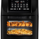 Gourmia Air Fryer Toaster Oven Combo - All-in-One 14-Quart Digital Air Fryer Toaster Oven with Rotisserie & Dehydrator – 12 Presets, Guided Cooking Prompts, 1750W, Dishwasher-Safe Accessories