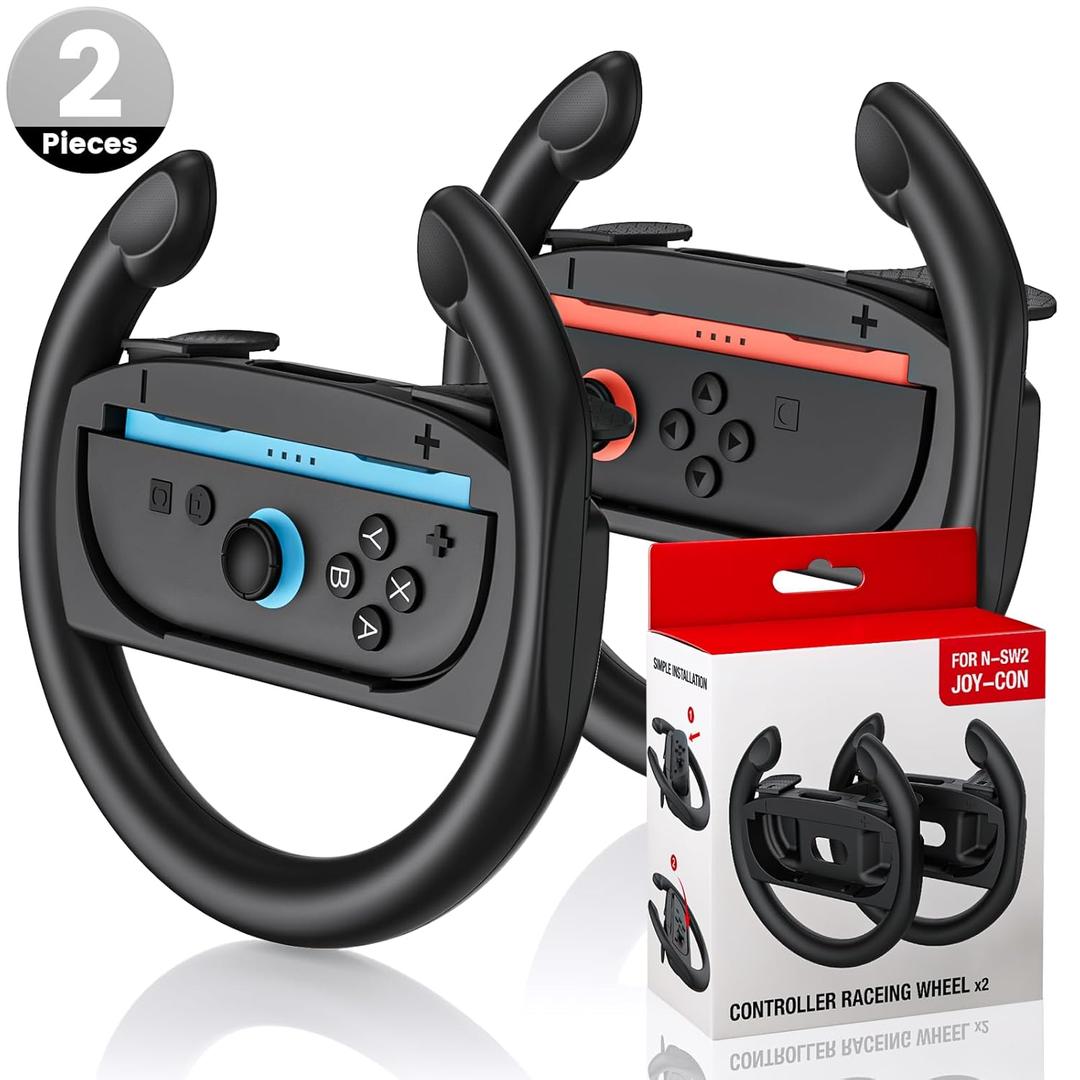 DLveer Steering Wheels Compatible with Switch 2 Controllers,Racing Wheels for Gaming, Simulates Realistic Racing Experience,Steering Wheel Accessory Compatible with Switch 2 Joycon Controller