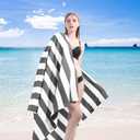 Genovega 6 Packs Oversized 72X40 Inch Stripe Beach Towel Thin Terry Set Extra Large XL Big Clearance Towels Soft Swim Pool Travel Accessories Essentials Camping Adults Men Women Gift Grey, 72.00" X 40.00"