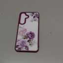 for Samsung Galaxy S25 FE 5G Case+Tempered Glass Screen Protector,Military Grade Protective Slim Soft TPU Hard PC,Girls Women Crystal Clear Flower Pattern Case Cover for Galaxy S25 FE-Purple