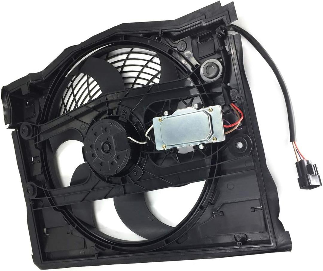 PartsFlow Radiator Cooling Fan Assembly for 1999-2006 BMW 325Ci/330Ci/320i/325i/325xi/330i/323Ci/323i/328Ci/328i 64546905076