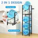 Eocnrhe 2-In-1 5 Gallon Water Jug Holder, 5 Tier Water Jug Stand Holder with 1 Dispenser Valves, 5 Gal Water Bottle Storage Rack Organizer for Kitchen, Office, Garage