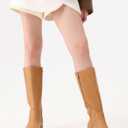 Shoe'N Tale Women's Knee High Boots Block Low Heel Square Toe with Side Zipper Fall and Winter Fashion Comfortable Boots (S)