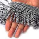 Curtain Fringes Bullion Fringe Trim 5/10 Yard x 2.5 Inches Fabric Trims Sewing DIY Decoration for Curtain Sofa Clothes (Silver, 10yard)