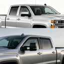 Tape On Rain Guards Window Visors for 2014-2018 Chevrolet(Chevy) Silverado & GMC Sierra 1500, 2015-2019 2500HD 3500HD Crew Cab,4pcs Smoke Side Vent Visor Window Deflectors Vent Guard Shade Sun