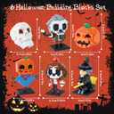 6 Pack Mini Halloween Building Blocks, Halloween Building Toys Set or Kids, Halloween Toy Building Sets, Halloween Mini Building Block Sets for Boys or Girls 8+