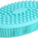Silicone Shower Brush, Gigicial Multifunctional Massage Brush Baby Tactile Training Tool Baby Hair Scrubber Scalp Massager Comb for Home Shower Bathroom (Green)