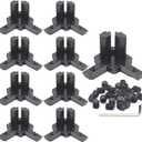 8 Sets 2020 Aluminum Extrusion 3 Way End Corner Bracket 20 Series V T Slot Hardware Tri Cap Connector with M5 Screw for 2020 2040 Black Extruded Aluminum Profile