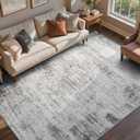 6x9 Ft Large Area Rugs for Living Room, Soft Non-Slip Washable Rugs Modern Abstract Pattern Carpet for Bedroom Indoor Floor Nursery Home Decor (Grey)
