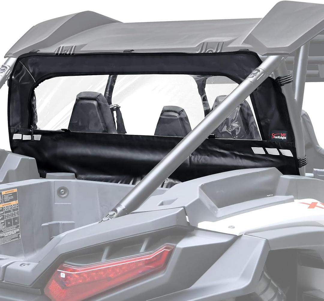 StarknightMT 2024 RZR XP 1000 Soft Rear Windshield Compatible with 2024 2025 Polaris RZR XP 1000/XP 4 1000 Back Dust Panel Waterproof Back Window with Zipper Block Wind Winter Accessories