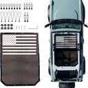 Sunshade Compatible with 2021 2022 2023 2024 2025 New Ford Bronco 4 Door Sun Shade Bikini Top Roof Bimini Soft Mesh Net Exterior Accessories, Blocks UV Wind Noise, with America Flag