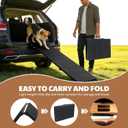 71" Extra Long Dog Ramp for Large Dogs, Heavy Duty Metal Frame Pet Ramp for High SUVs, Trucks and Cars, Portable Folding Travel Dog Ramps with Safety Latch, Supports up to 350lbs