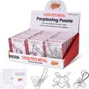 Metal Puzzles Brain Teaser, 24pcs Metal Wire Puzzles for Adults Kids Teenagers, Classical Mini Mind Ring Puzzle Set, Educational IQ Unlock Interlocking Toy Lock Puzzle Gift Set