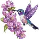 Bird DIY Hanging Diamond Art Kits for Adults Flower, Hummingbird Diamond Painting Kits, Special Shaped Rhinestone, Acrylic 5D Gem Art Craft Window Pendants Home Garden Wall Hanging Ornament Kits
