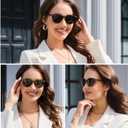 Ultra Lightweight Small Round Polarized Sunglasses for Women UV400 Protection (2 Pack: Amber Tortoise/Grey)