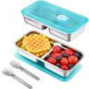 Stainless Steel Snack Containers with Lids, 2 Pack Reusable Grab and Go 2 Compartment Lunch Box for Travel & Outdoor Campin,Containers for household or kitchen use