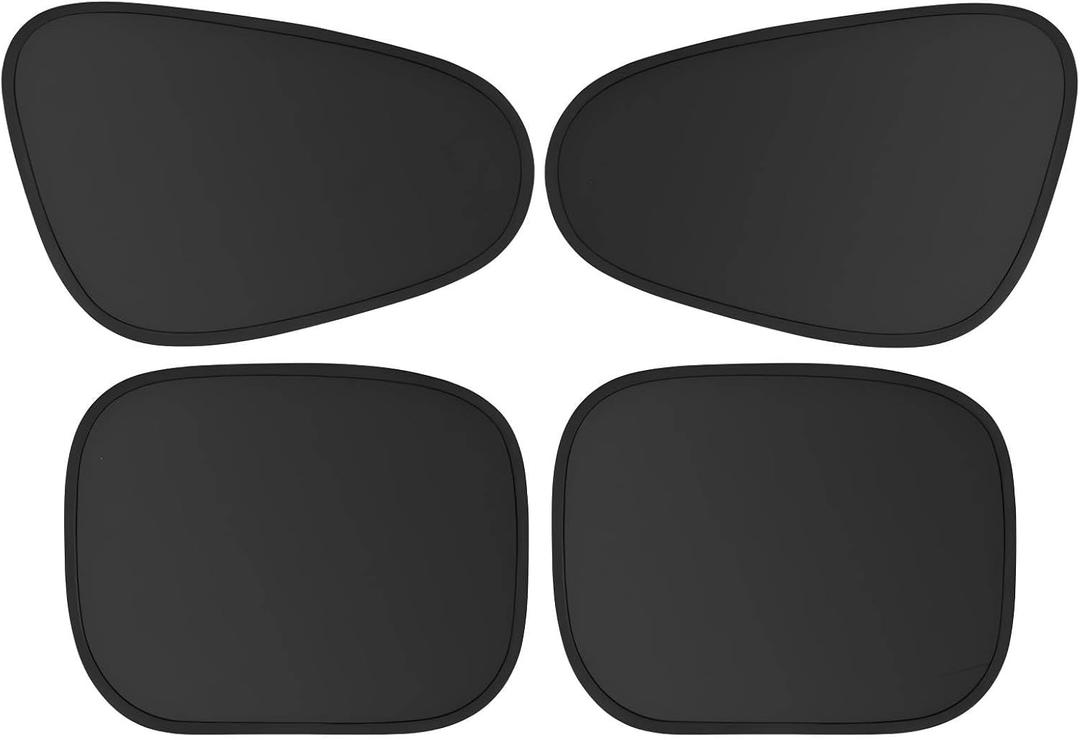 3 x Car Window Shades, Electrostatic Adsorption Car Window Covers, Complete Blackout, UV Blocking, Suitable for Daily Travel, Family, Camping, Black