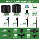 230FT Drip Irrigation System for Garden with 38pcs Adjustable Copper Nozzles & Emitters, Automatic Garden Watering System with 1/2" & 1/4" Tubing for Raised Bed, Yard, Greenhouse, Potted Plants, Lawn