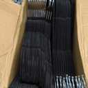 Techzoo 50 Pack New Premium Quality Velvet Hangers Ultra Thin Non Slip Adult Felt Space Saving Hangers for Closet Heavy Duty Coat Pants Jackets Dress Hangers 360° Swivel Hook Hold Upto 10 lbs Black