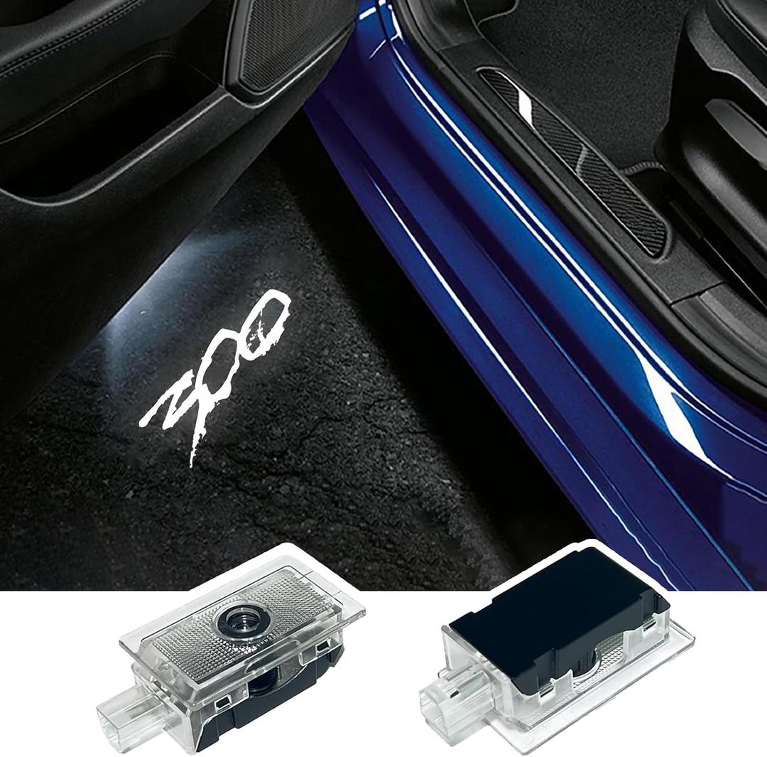2PCS LED Car Door Logo Projector Lights for Chrysler 300 300C 300S 2005-present Ghost Shadow Light Laser Courtesy Step Lights Puddle Lamp Accessories (White)
