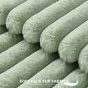 Pallene Faux Fur Plush Throw Pillow Covers 16x16 Set of 2, Luxury Soft Fluffy Striped Decorative Pillow Covers for Sofa, Couch, Living Room, Sage Green
