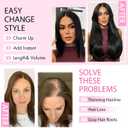 Isaic Hair Toppers for Women 24 Inch Synthetic Hair Topper with 360 Clips In and Adjustable Band, Layered Design Adds Natural Volume for Thinning Hair (Chocolate Brown with Dark Brown)