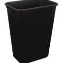 Amazon Basics Rectangular Commercial Office Wastebasket, Easy to Clean, Space-Saving, 10 Gallon, Black