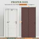 Magnetic Thermal Insulated Door Curtain, Fits 36'' x 80'' Doors(Curtain Size 38'' x 82''), Weatherproof Oxford with Cotton-Fill Insulation Door Cover for Winter, Keep Warm, Brown