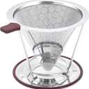 Pour Over Coffee Dripper, MISETTO Stainless Steel Filter,Easy to Clean Paperless pour over coffee maker,Reusable Filter,Cone Dripper with Removable Cup