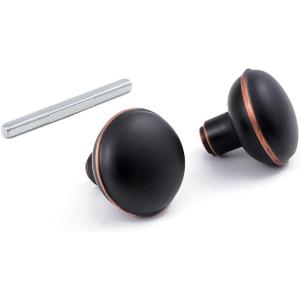Vintage Style Door Knob Set with Spindle, Antique Door Knobs Replacement Set for Interior Doors, Oil Rubbed Bronze (1 Pack)