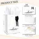 Zhanmai 50 Sets 5.91 x 3.15 x 8.27 Inches Wedding Welcome Bags with Sheets Tissue Paper and Handles Party Favor Bags Welcome to Our Wedding for Guests